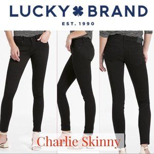 Lucky Brand Low-Rise Charlie Black Skinny Jeans